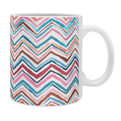 Ninola Design Chevron zigzag stripes Blue Pink Coffee Mug
