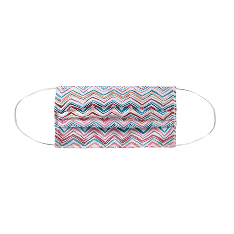 Ninola Design Chevron zigzag stripes Blue Pink Face Mask