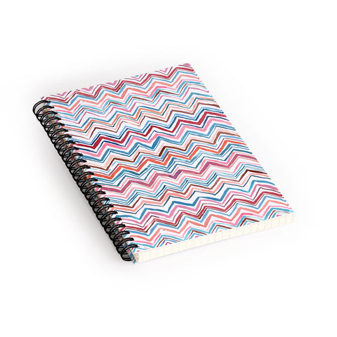 Ninola Design Chevron zigzag stripes Blue Pink Spiral Notebook