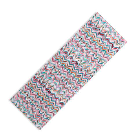 Ninola Design Chevron zigzag stripes Blue Pink Yoga Mat
