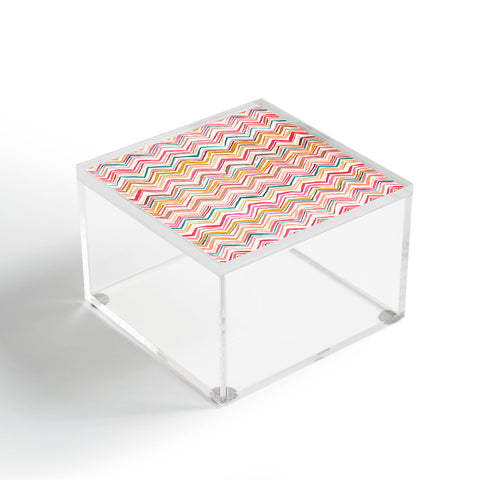 Ninola Design Chevron zigzag stripes Warm desert Acrylic Box