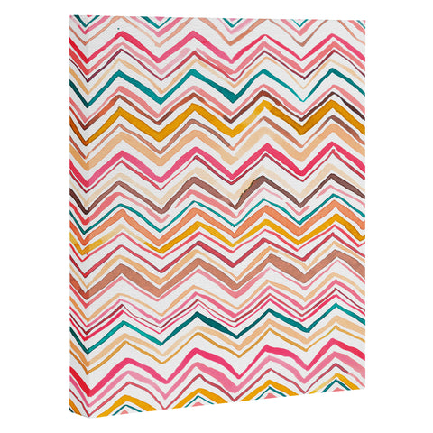 Ninola Design Chevron zigzag stripes Warm desert Art Canvas