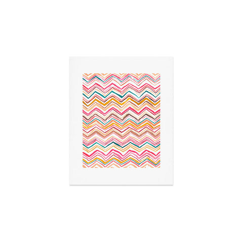 Ninola Design Chevron zigzag stripes Warm desert Art Print