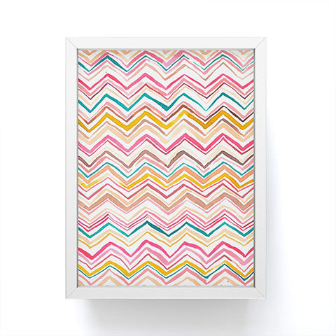 Ninola Design Chevron zigzag stripes Warm desert Framed Mini Art Print