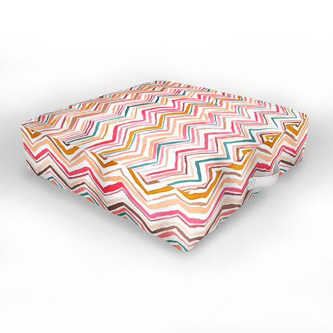 Ninola Design Chevron zigzag stripes Warm desert Outdoor Floor Cushion