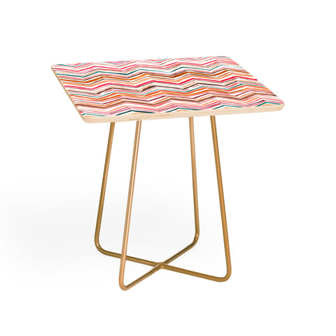 Ninola Design Chevron zigzag stripes Warm desert Side Table