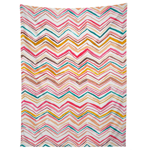 Ninola Design Chevron zigzag stripes Warm desert Tapestry
