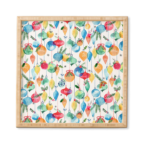 Ninola Design Christmas Baubles ords Framed Wall Art