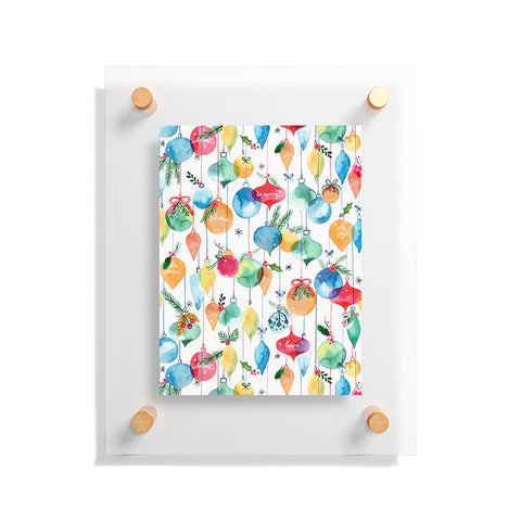 Ninola Design Christmas Baubles ords Floating Acrylic Print