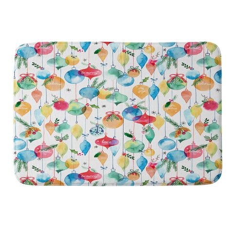 Ninola Design Christmas Baubles ords Memory Foam Bath Mat