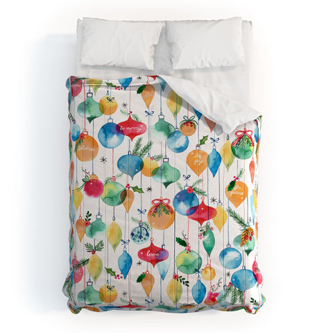 Ninola Design Christmas Baubles ords Comforter