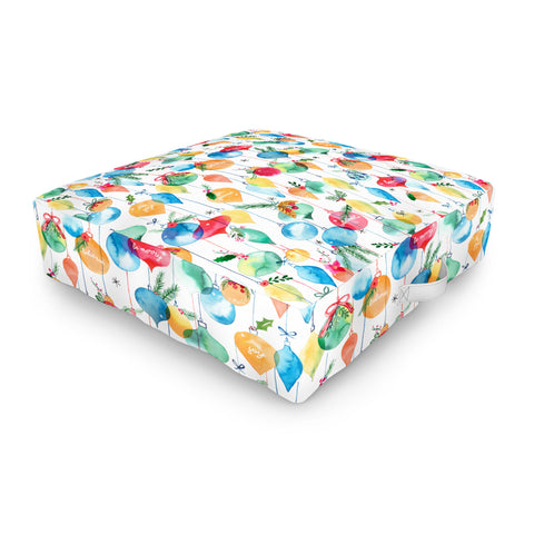Ninola Design Christmas Baubles ords Outdoor Floor Cushion