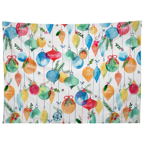 Ninola Design Christmas Baubles ords Tapestry