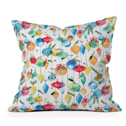 Ninola Design Christmas Baubles ords Throw Pillow