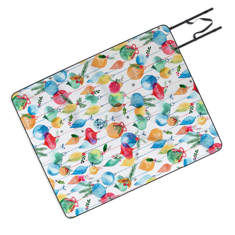 Ninola Design Christmas Baubles ords Picnic Blanket