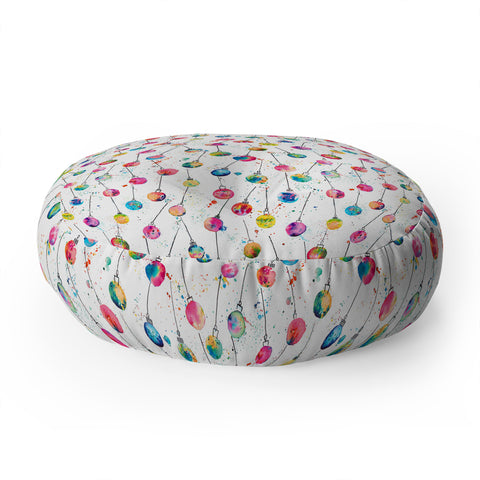 Ninola Design Christmas baubles watercolor Floor Pillow Round