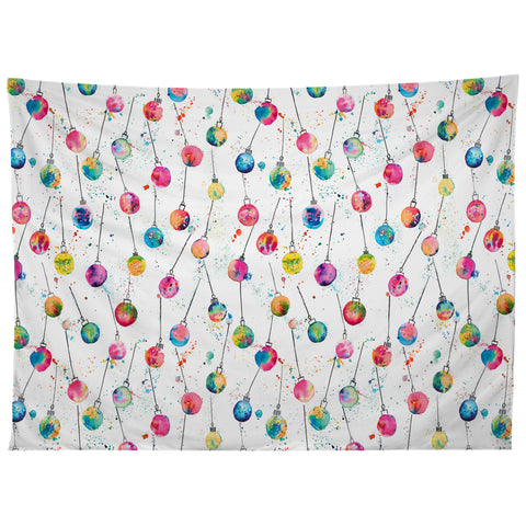 Ninola Design Christmas baubles watercolor Tapestry