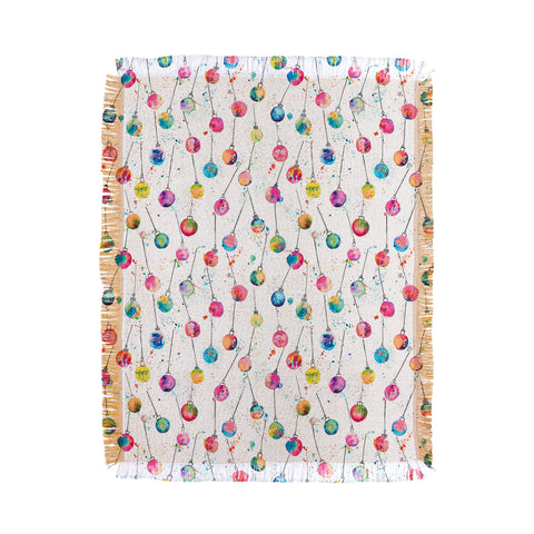 Ninola Design Christmas baubles watercolor Throw Blanket