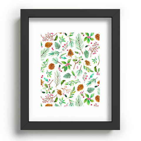 Ninola Design Christmas Botanical Recessed Framing Rectangle