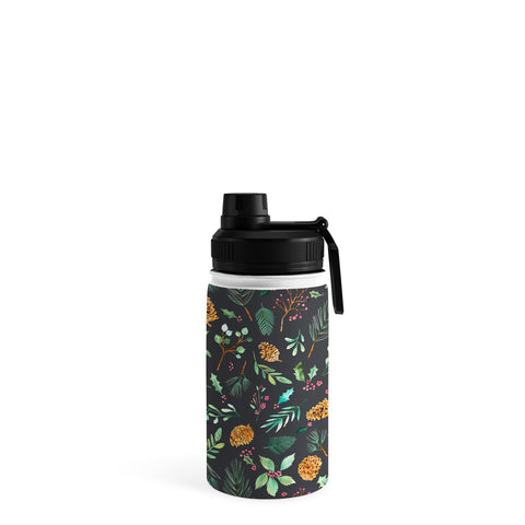 Ninola Design Christmas botanical charcoal Water Bottle