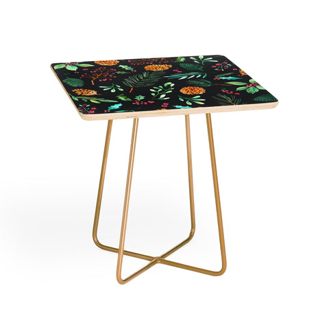 Ninola Design Christmas botanical charcoal Side Table