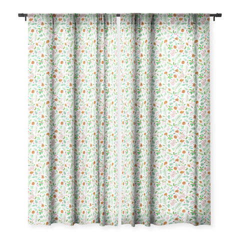 Ninola Design Christmas Botanical Sheer Window Curtain