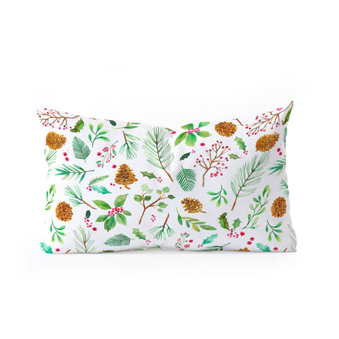 Ninola Design Christmas Botanical Oblong Throw Pillow
