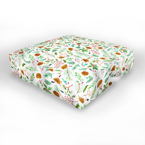 Ninola Design Christmas Botanical Outdoor Floor Cushion