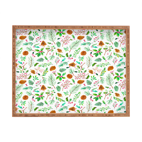 Ninola Design Christmas Botanical Rectangular Tray