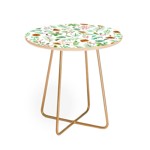 Ninola Design Christmas Botanical Round Side Table