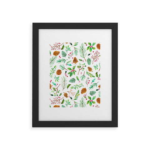 Ninola Design Christmas Botanical Framed Art Print