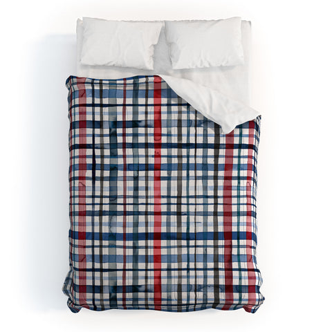 Ninola Design Christmas Checks Tartan Blue Comforter