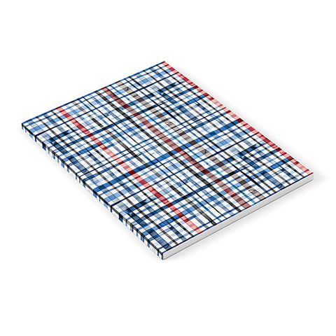 Ninola Design Christmas Checks Tartan Blue Notebook