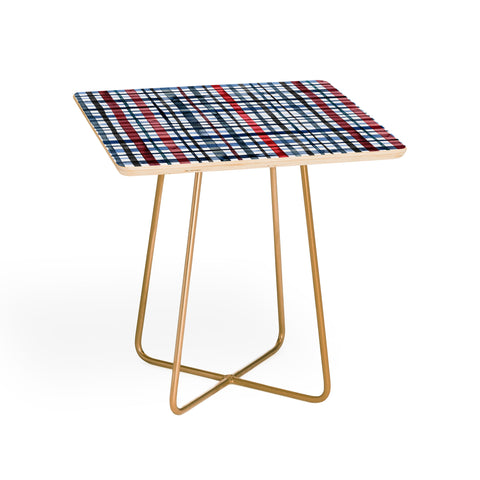 Ninola Design Christmas Checks Tartan Blue Side Table
