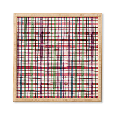 Ninola Design Christmas Checks Tartan Red Framed Wall Art