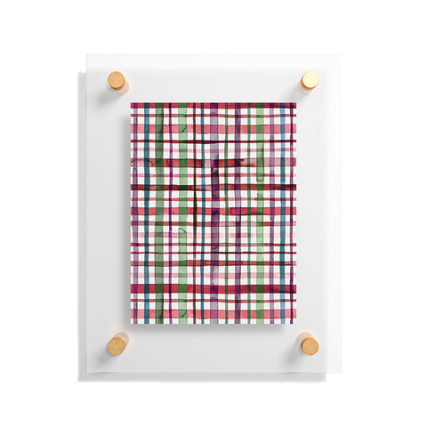 Ninola Design Christmas Checks Tartan Red Floating Acrylic Print