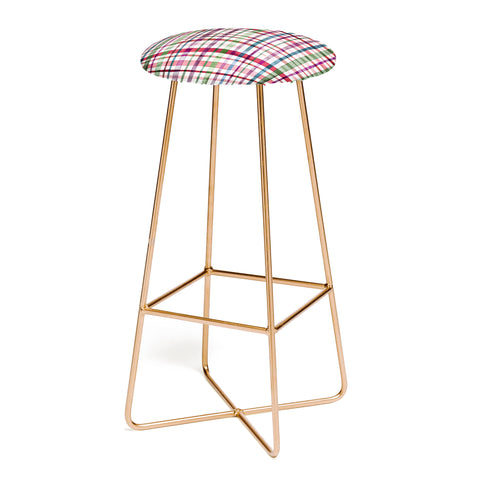 Ninola Design Christmas Checks Tartan Red Bar Stool