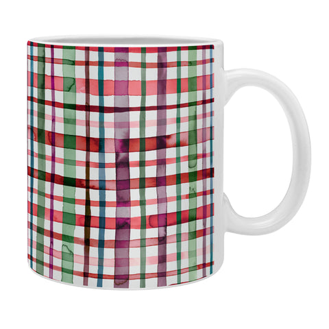 Ninola Design Christmas Checks Tartan Red Coffee Mug