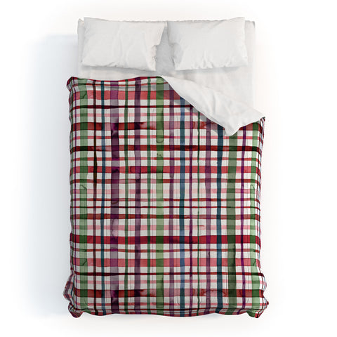 Ninola Design Christmas Checks Tartan Red Comforter