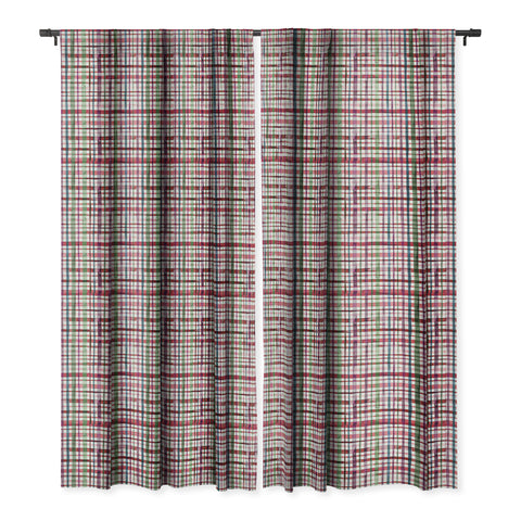 Ninola Design Christmas Checks Tartan Red Blackout Window Curtain