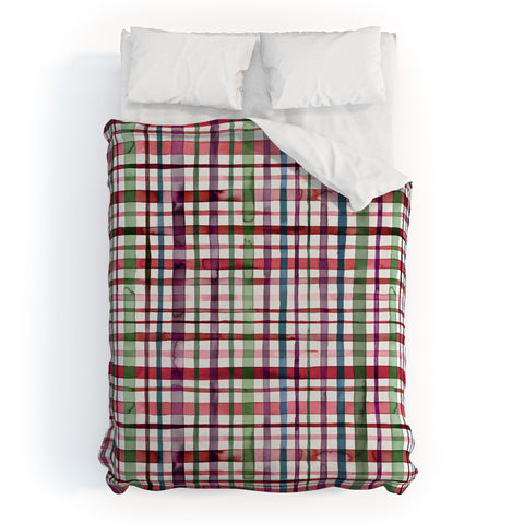 Ninola Design Christmas Checks Tartan Red Duvet Cover