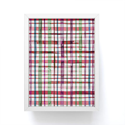 Ninola Design Christmas Checks Tartan Red Framed Mini Art Print