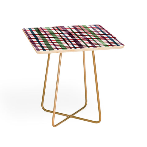 Ninola Design Christmas Checks Tartan Red Side Table