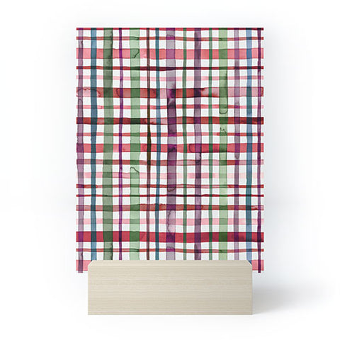 Ninola Design Christmas Checks Tartan Red Mini Art Print