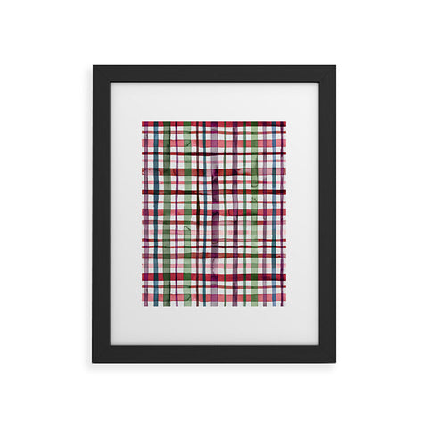 Ninola Design Christmas Checks Tartan Red Framed Art Print