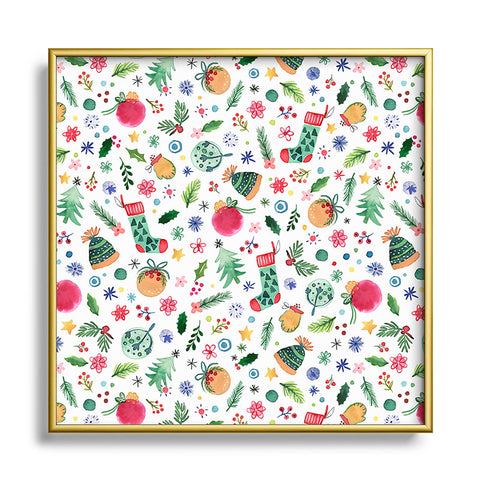 Ninola Design Christmas Favorite Things Square Metal Framed Art Print