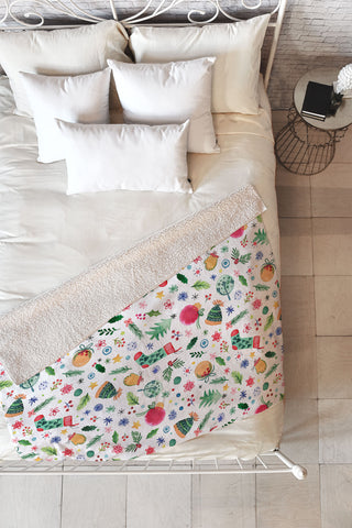 Ninola Design Christmas Favorite Things Fleece Throw Blanket