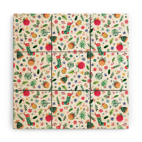 Ninola Design Christmas Favorite Things Wood Wall Mural