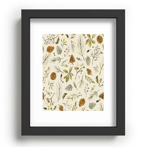 Ninola Design Christmas holiday botanical Recessed Framing Rectangle