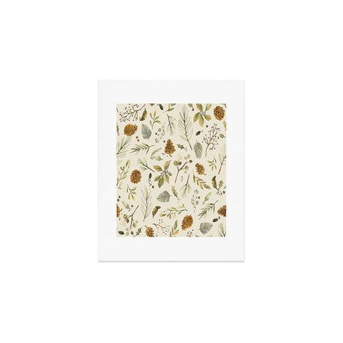 Ninola Design Christmas holiday botanical Art Print
